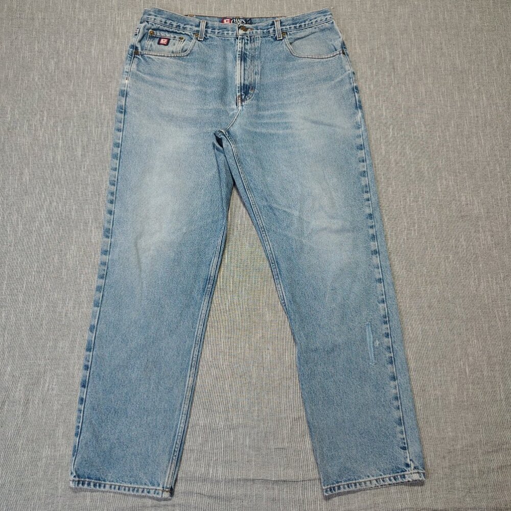 VINTAGE Chaps Ralph Lauren‎ Jeans Mens Size 38x32 Light Wash Distressed Denim